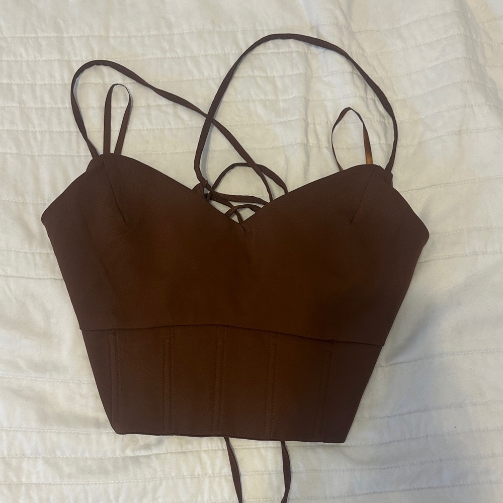 Windsor Chocolate Brown Crop Top